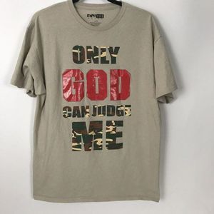 Vintage Enti Tee Mens Only God Can Judge Me Camo Lettering T Shirt Size Large